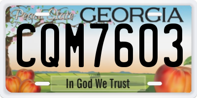 GA license plate CQM7603