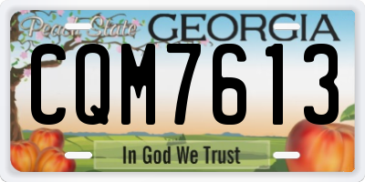 GA license plate CQM7613