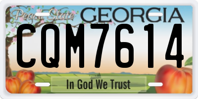 GA license plate CQM7614