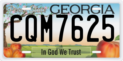 GA license plate CQM7625