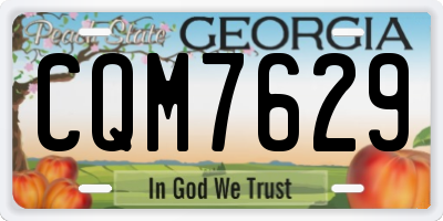 GA license plate CQM7629