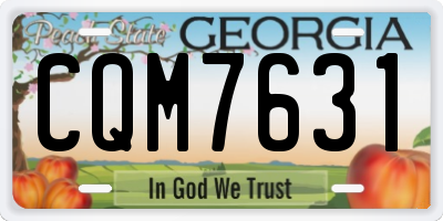 GA license plate CQM7631