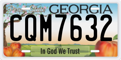GA license plate CQM7632