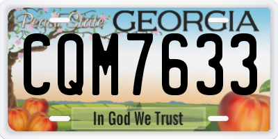 GA license plate CQM7633
