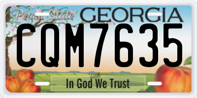 GA license plate CQM7635