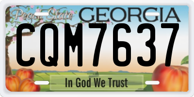 GA license plate CQM7637