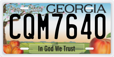 GA license plate CQM7640