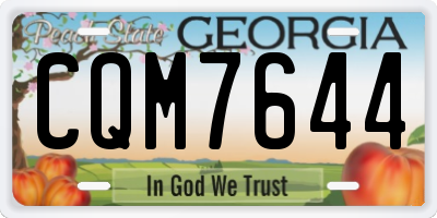 GA license plate CQM7644