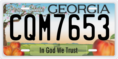 GA license plate CQM7653