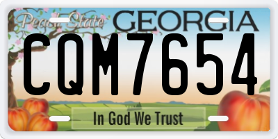 GA license plate CQM7654