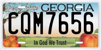 GA license plate CQM7656