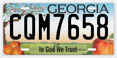 GA license plate CQM7658