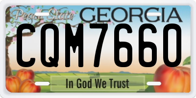 GA license plate CQM7660