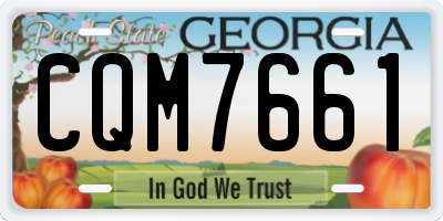 GA license plate CQM7661