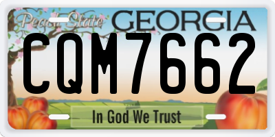GA license plate CQM7662