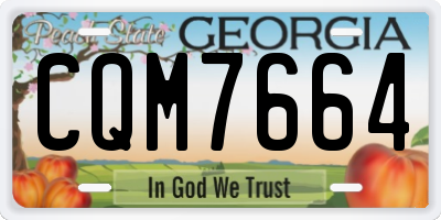 GA license plate CQM7664