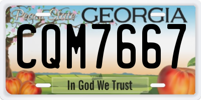 GA license plate CQM7667