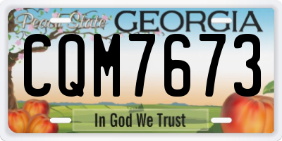 GA license plate CQM7673