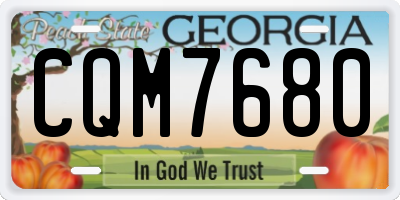 GA license plate CQM7680