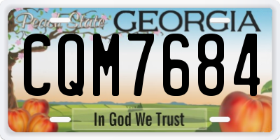 GA license plate CQM7684