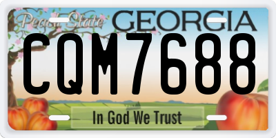 GA license plate CQM7688