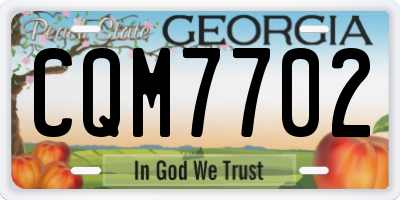 GA license plate CQM7702