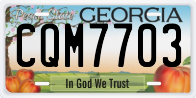 GA license plate CQM7703