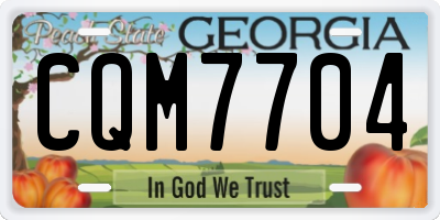 GA license plate CQM7704