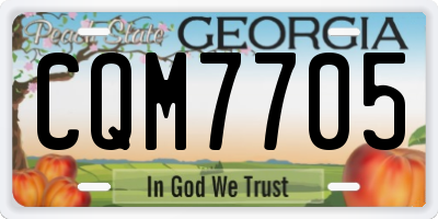 GA license plate CQM7705