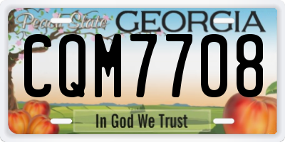 GA license plate CQM7708