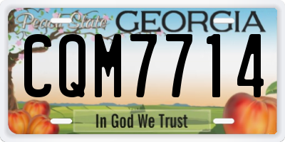 GA license plate CQM7714
