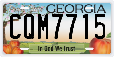GA license plate CQM7715