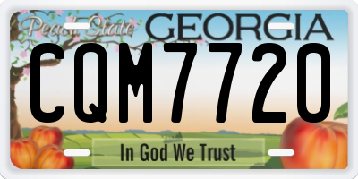 GA license plate CQM7720