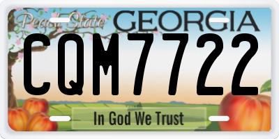 GA license plate CQM7722