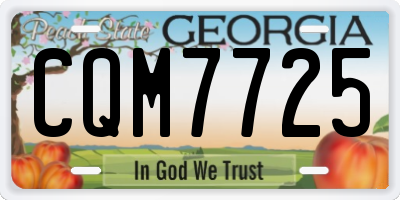 GA license plate CQM7725