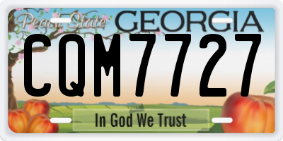 GA license plate CQM7727