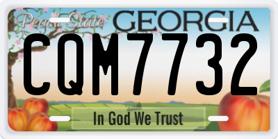 GA license plate CQM7732