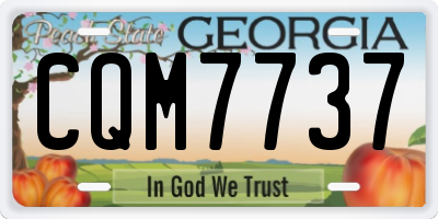 GA license plate CQM7737