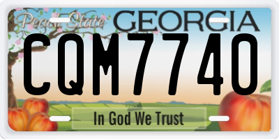GA license plate CQM7740