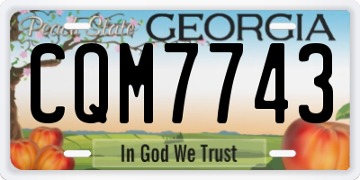 GA license plate CQM7743