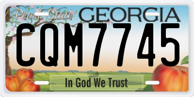 GA license plate CQM7745