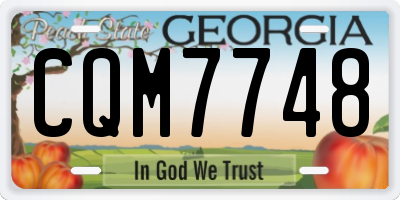 GA license plate CQM7748