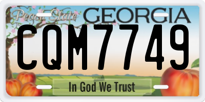 GA license plate CQM7749