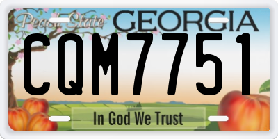 GA license plate CQM7751