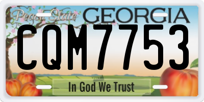 GA license plate CQM7753