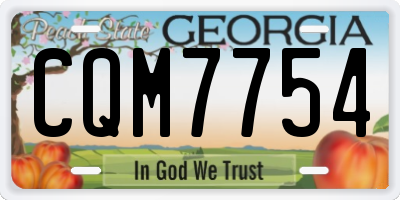 GA license plate CQM7754