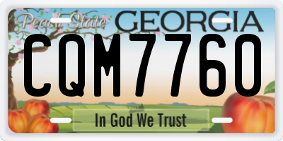 GA license plate CQM7760