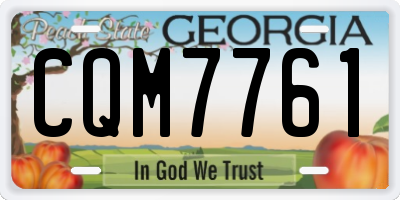 GA license plate CQM7761