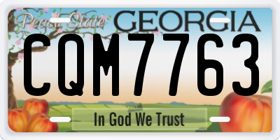 GA license plate CQM7763