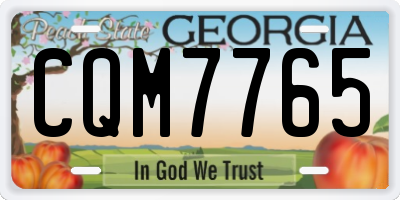 GA license plate CQM7765